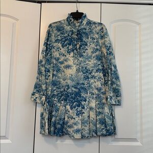 Tuckernuck Misty Blue Toile Tate Dress, medium